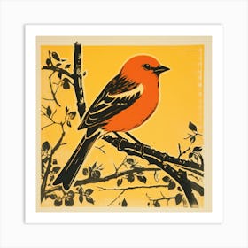 Retro Bird Lithograph American Goldfinch 4 Art Print