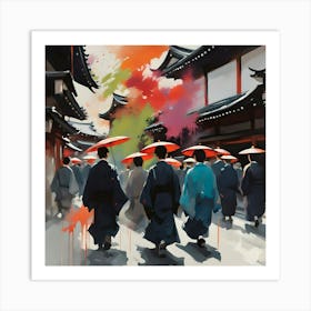 Kyoto in the Rain Art Print