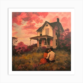 Sunset Embrace: A Love Reclaimed Art Print