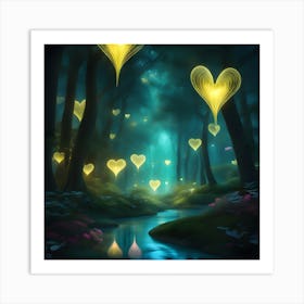 Hearts In The Forest Art Print