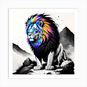 Rainbow Lion Art Print