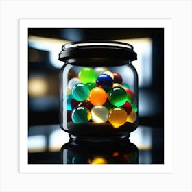 Colorful Balls In A Jar  Art Print