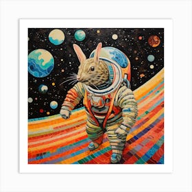 Rabbit In Space Art Print