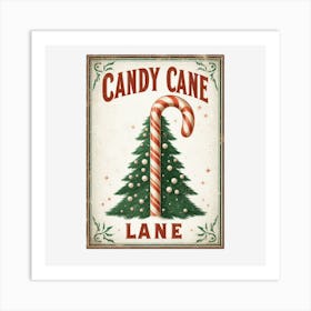 Candy Cane Lane 1 Art Print