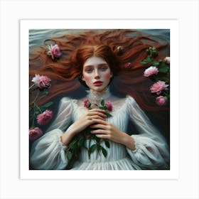 Roses In The Water Art Print