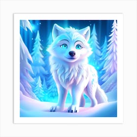 Wolf In The Snow Art Print