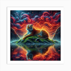 Psychedelic Tiger Art Print