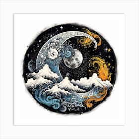 Moon And Stars 11 Art Print