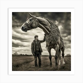 A Man And His Horse Art Print