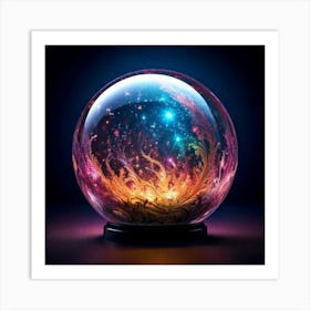 Firefly Magic Ball, Dark Background, Fairy Tale, Fairytale, Character Concept, Mystical, Enchanting, (1) Art Print