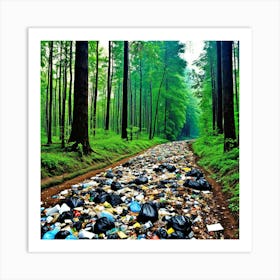 Trash In The Forest 14 Art Print