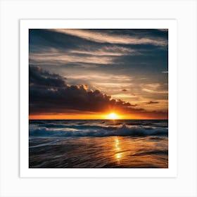 Sunset On The Beach 94 Art Print