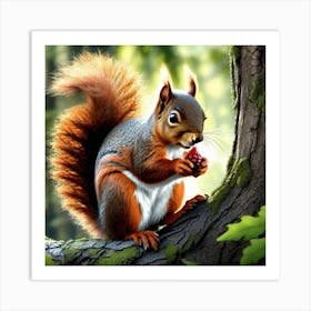 Squirrel In The Forest 371 Art Print