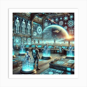 A Futuristic Sci Fi Scene Showcasing The Technoman Art Print