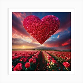 Heart Of Roses Art Print