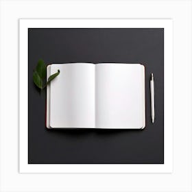 Mock Up Blank Pages Open Book Spread Unmarked Writable Notebook Journal White Clean Min (8) Art Print