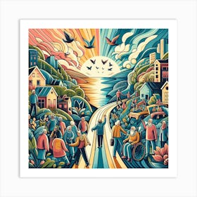 People In The City Art Print