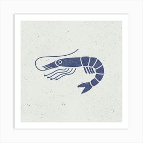 Blue Prawn or Shrimp Art Print