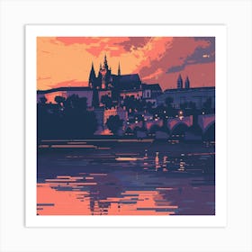 A Prague Castle Lofi Illustration 1720468189 2 Art Print