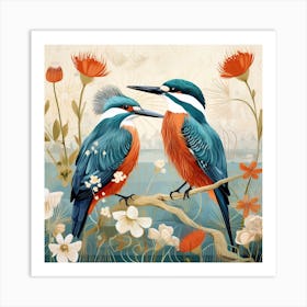 Bird In Nature Kingfisher 4 Art Print