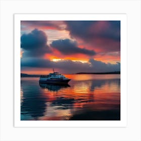 Sunset On A Boat 7 Art Print