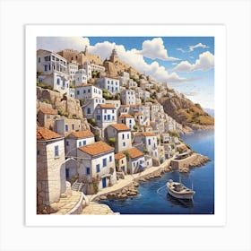 Village By The Sea Art Print