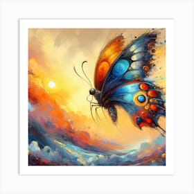 Modern Butterfly Painting Abstract Art Print