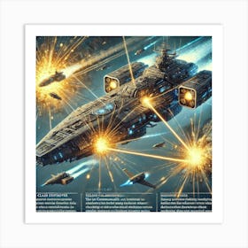 Helios Class Destroyer Disabling Enemy Vessels Iron Commonwealth Art Print