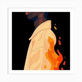 Man In Flames Art Print