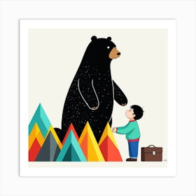 Bear And A Boy 8 Art Print