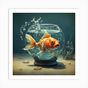 Goldfish In A Bowl 11 Art Print