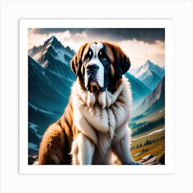 St Bernard Dog 94 Art Print