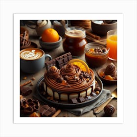 Chocolate wave and orange caramel 2 Art Print