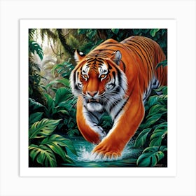 Tiger In The Jungle Art Print