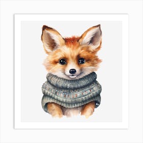 Fox In Sweater 1 Art Print