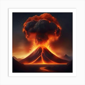 FIERY VOLCANO EXPLOSION Art Print