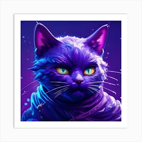 Cat With Blue Eyes 4 Art Print