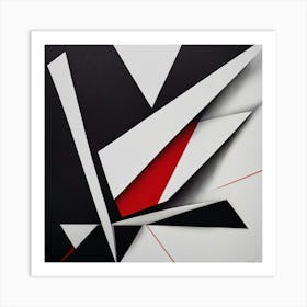 Abstract Black And White Painting 4 Art Print