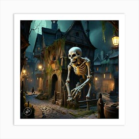 Skeleton In The Street Art Print