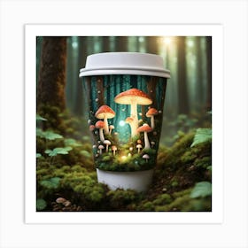 Coffee Cup In The Forest 4 Art Print