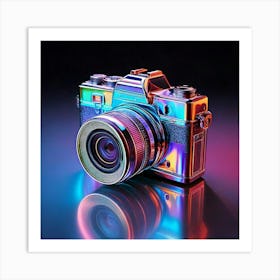 Firefly Futuristic Iridescent Camera With Vibrant Reflections 94907 Art Print