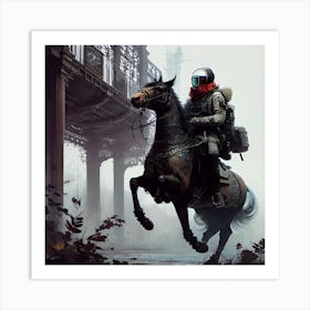 Soldier Riding home Art Print