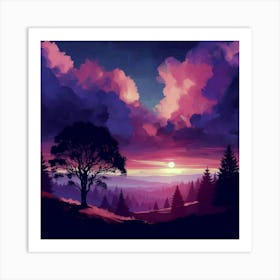 Sunset Painting 25 Art Print