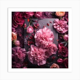 Pink Carnations 3 Art Print