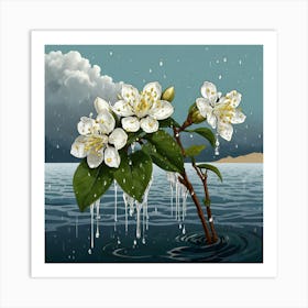 Raindrops On A Tree Art Print