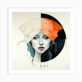 ''Woman in a Turban'' Abstract Print Art Print