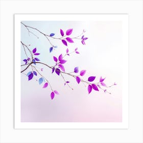 Branch With Purple Leaves Art Print