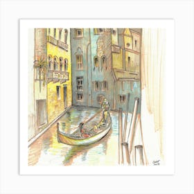 Romantic Venice Square Art Print