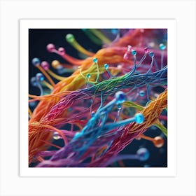 Colorful Strands Of Wires Art Print