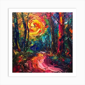 Sunset In The Forest 1 Art Print